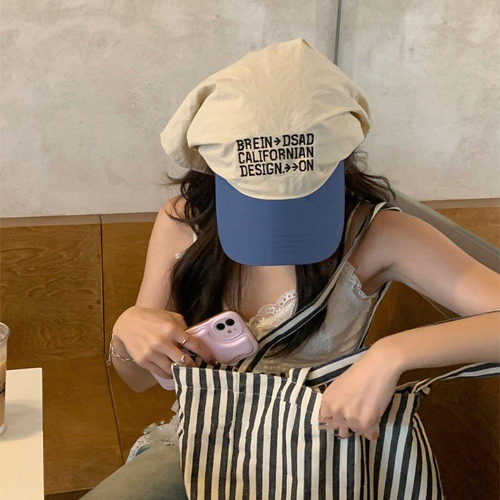 Embroidery Korean Headscarf Baseball Hat Sweet Quick-drying Peaked Cap Letter Baseball Cap  Men