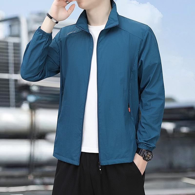 Мужская летняя куртка Ice Silk Sun Protection Jacket - быстросохнущая, дышащая, тонкая, воротник-стойка для использования на открытом воздухе