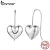 BAMOER Chunky 925 Sterling Silver Earrings for Women, Lightweight Heart Hollow Hypoallergenic Hoop Earrings for Women Girls