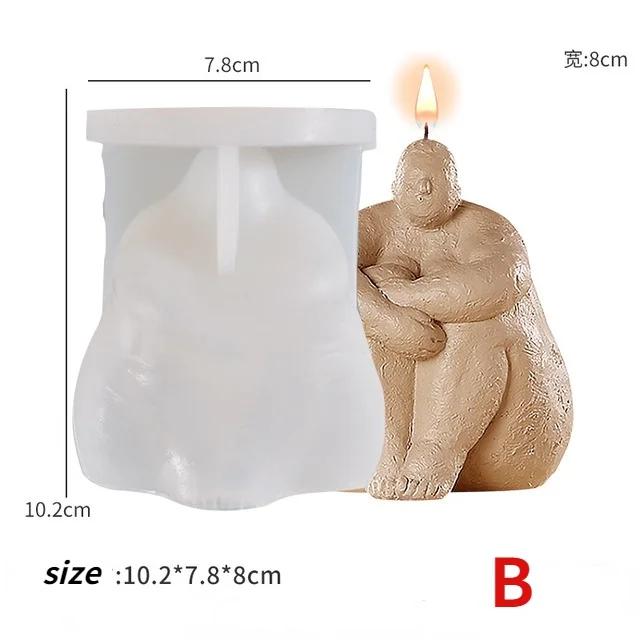 Новая скандинавская абстрактная силиконовая форма для свечи «сделай сам», толстая форма для женского жира, женская форма из смолы, украшение для дома, орнамент, гипсовая фигурка, форма