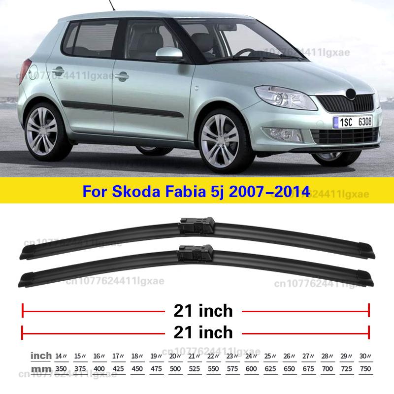 Дворники для Skoda Fabia 2 5j 2007~2014 Передние щетки стеклоочистителя Автотовары Наклейки 2008 2009 2010 2011 2012 2013