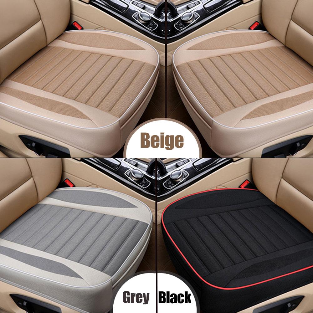 Flax Car Seat Cover Four Seasons Front Linen Fabric Cushion Breathable Protector Mat Pad Auto Accessories Universal Size Cover
