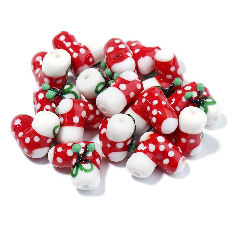 2Pcs Christmas Collection Lampwork Loose Beads Christmas Tree Santa Claus Snowman shaped Beads For DIY Bracelet Jewelry Gifts