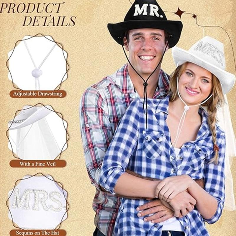 Sparkling Cowboy Hats Heavy Crystal Rhinestones Hat for Bachelorette Party Groom Bride Hat for Actor Actress