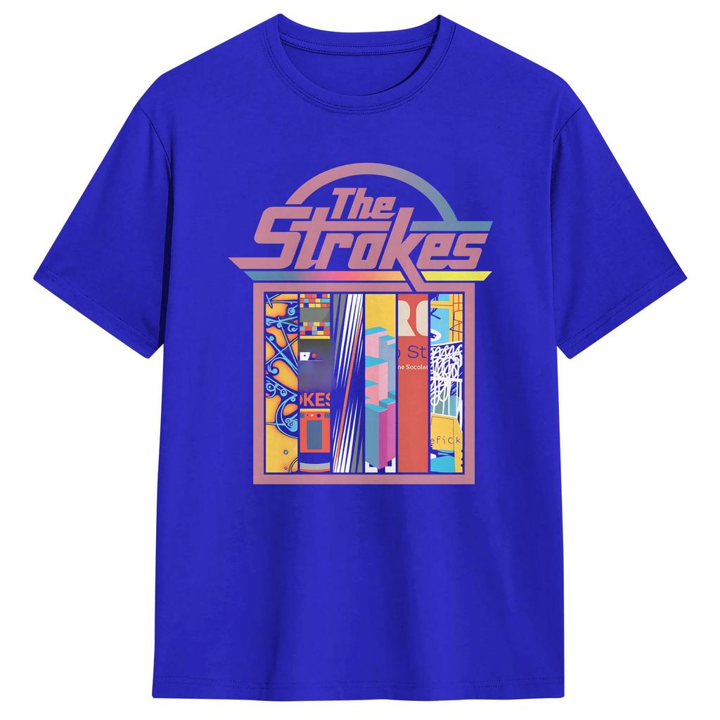 The Strokes Band 100 Cotton T Shirt For Men Summer  Aesthetic T Shirts O Neck Leisure Tees Oversized Print Tops