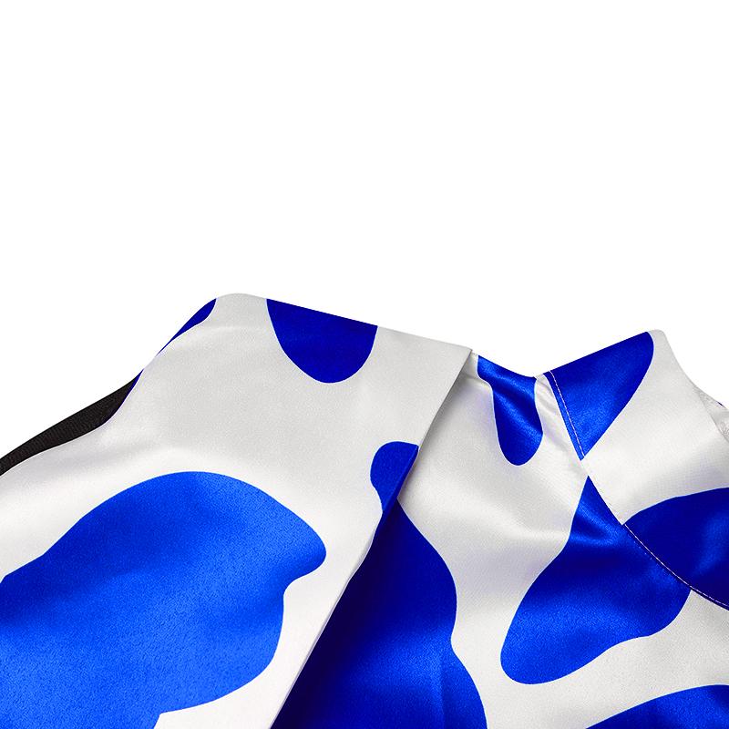 Женские платья больших размеров с воротником-стойкой и длинным рукавом в горошек