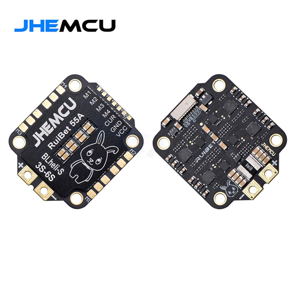 JHEMCU RuiBet 55A BLHELI_S Dshot600 3-6S Бесщеточный регулятор скорости 4 в 1 30X30 мм для полетов FPV вольным стилем