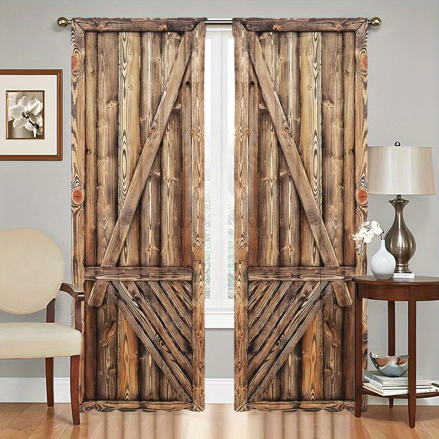 2 шт. Элегантные деревянные шторы с принтом на дверь с карманом для карниза для гостиной, спальни, кухни и кафе, декор окна смягчает вид