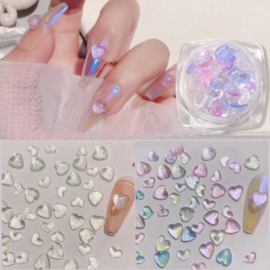 1 Box 3D Nail Decor Wide Application Non-Irritation Resin Delicate Love Heart Type Manicure Ornaments DIY Art for Beauty