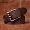 Ремень из натуральной кожи для мужчин и женщин Ретро Чистая воловья кожа Джинсовый ремень Корейский стиль Трендовый Натуральная кожа Универсальный