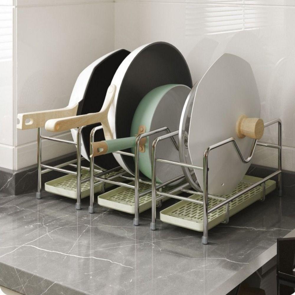 Space Saving Cookware Storage Rack Stainless Steel Cutting Board Holder Restaurant