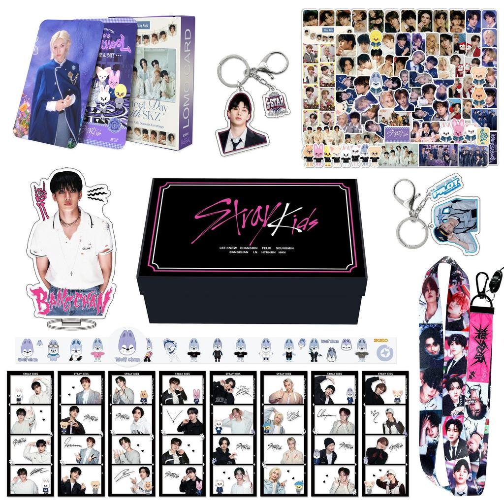 Skzoo Straykids Merch Box Felix Lee Minho Hyunjin Kpop Collection Set Keychains Photocards Stickers Gifts For Fans Personal