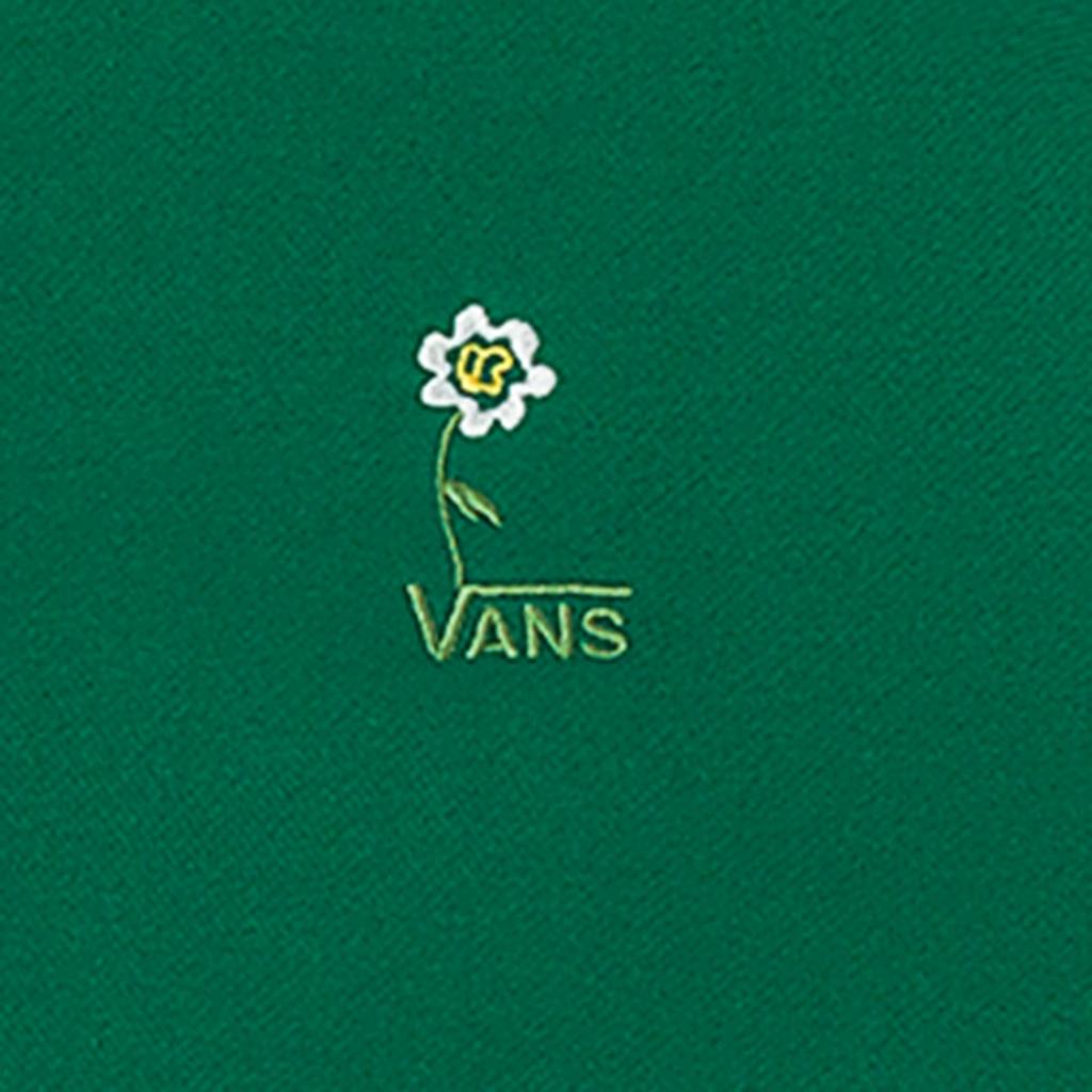 Vans Вышитый цветочный логотип с круглым вырезом толстовка женская топы зеленый VN000449Y5L