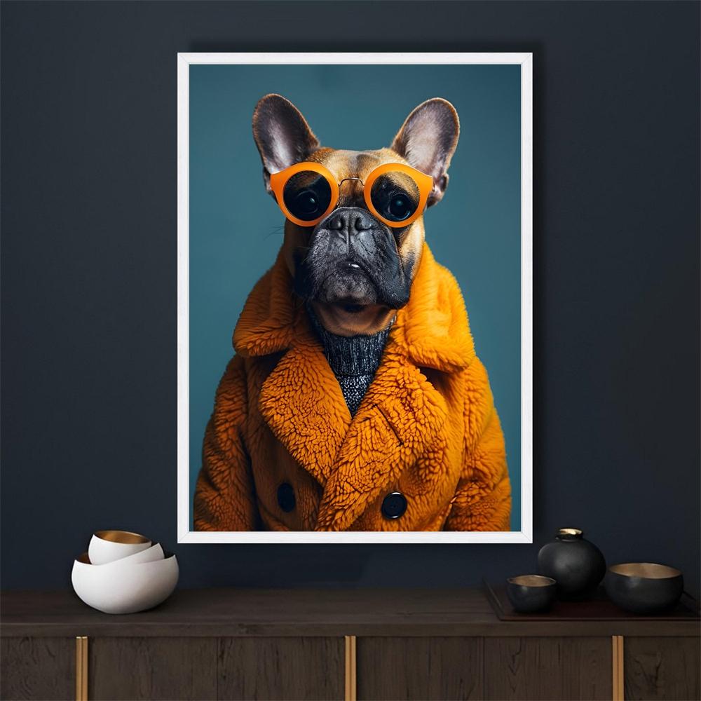 Canvas Print Frog Poster Wall Art Retro Uniform Renaissance Portrait Art Funny Animals Prints Vintage Animal Poster Home Decor