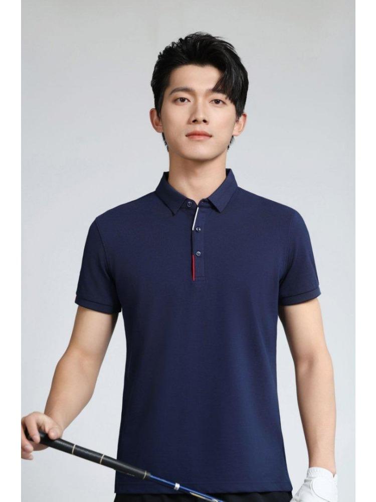 Однотонная футболка Летняя мужская и женская с лацканами и короткими рукавами YG-188