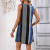 GMXIA Dresses Summer Floral Striped Tank Dress Beach Dresses