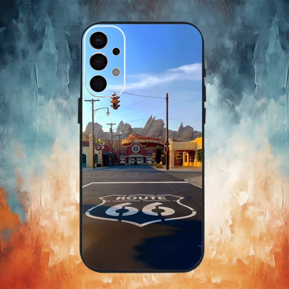 American Route 66 Phone Case For Samsung S25,S24,S21,S22,S23,S30,Ultra,S20,Plus,Fe,Note,10,9,5G Black Cover