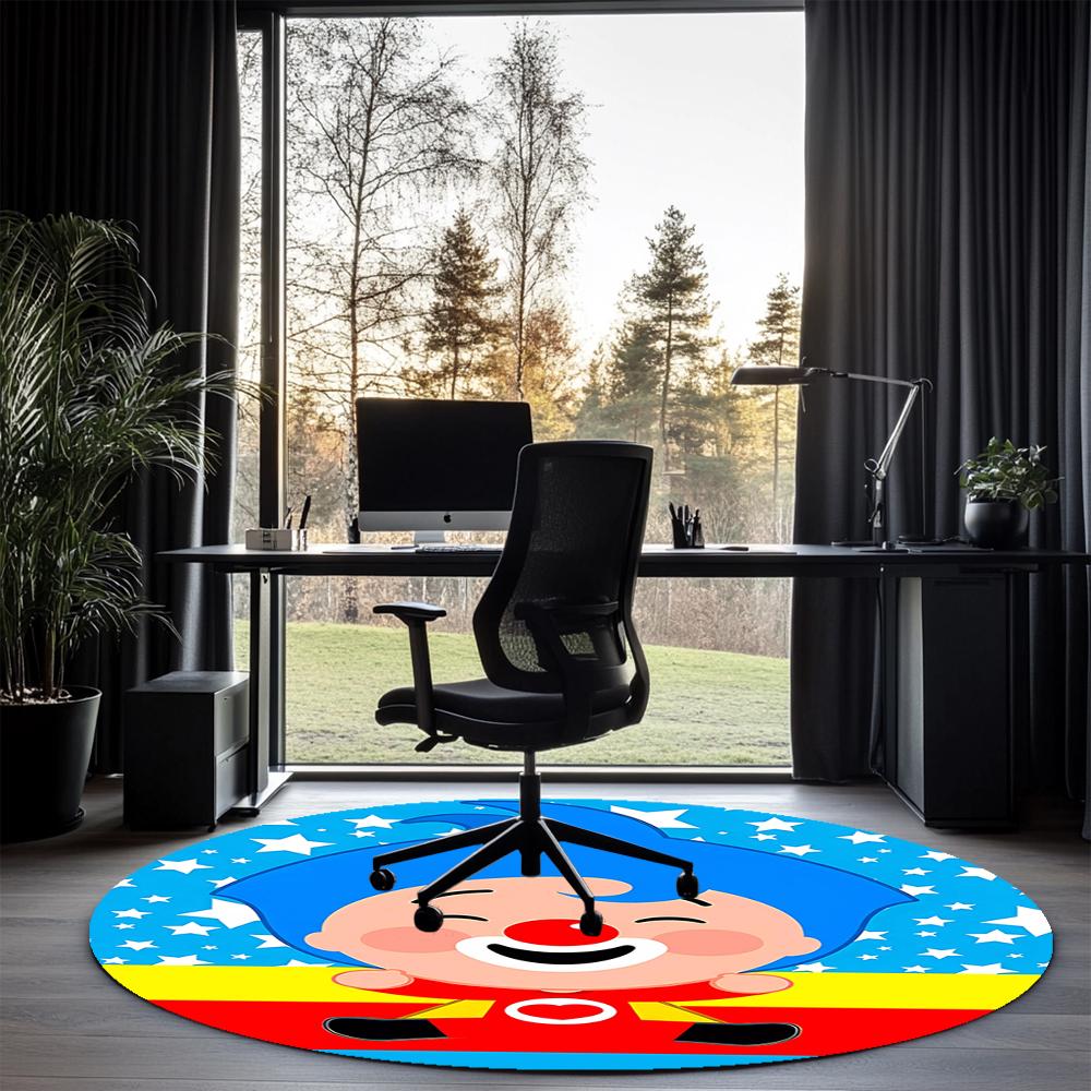 Plim Plim Printed Round Rug Carpet Chair Rug Area Rug Entryway Doormats,for Office Chair Living Room Bedroom Kitchen Room.
