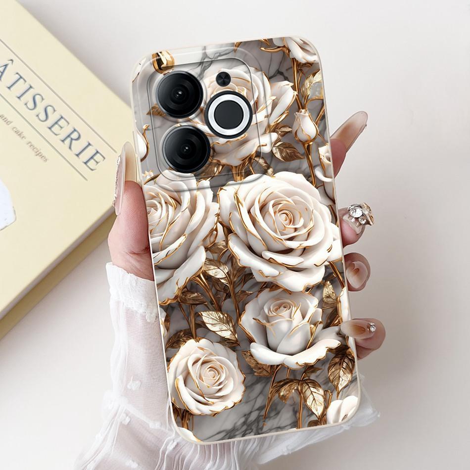 For Itel A80 Beautiful Bow Rose Painting Phone Case For Itel A80 A671L A671LC Shockproof Soft Silicone Cases