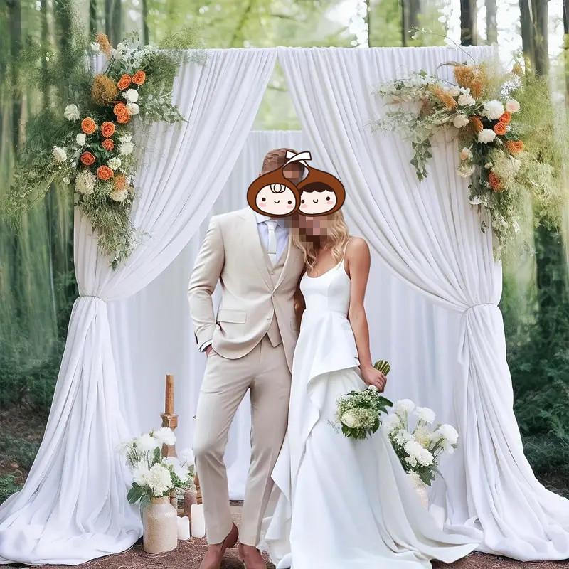 Свадебная Занавеска-Фон из Шелковой Марли – Реквизит для Украшения Сцены