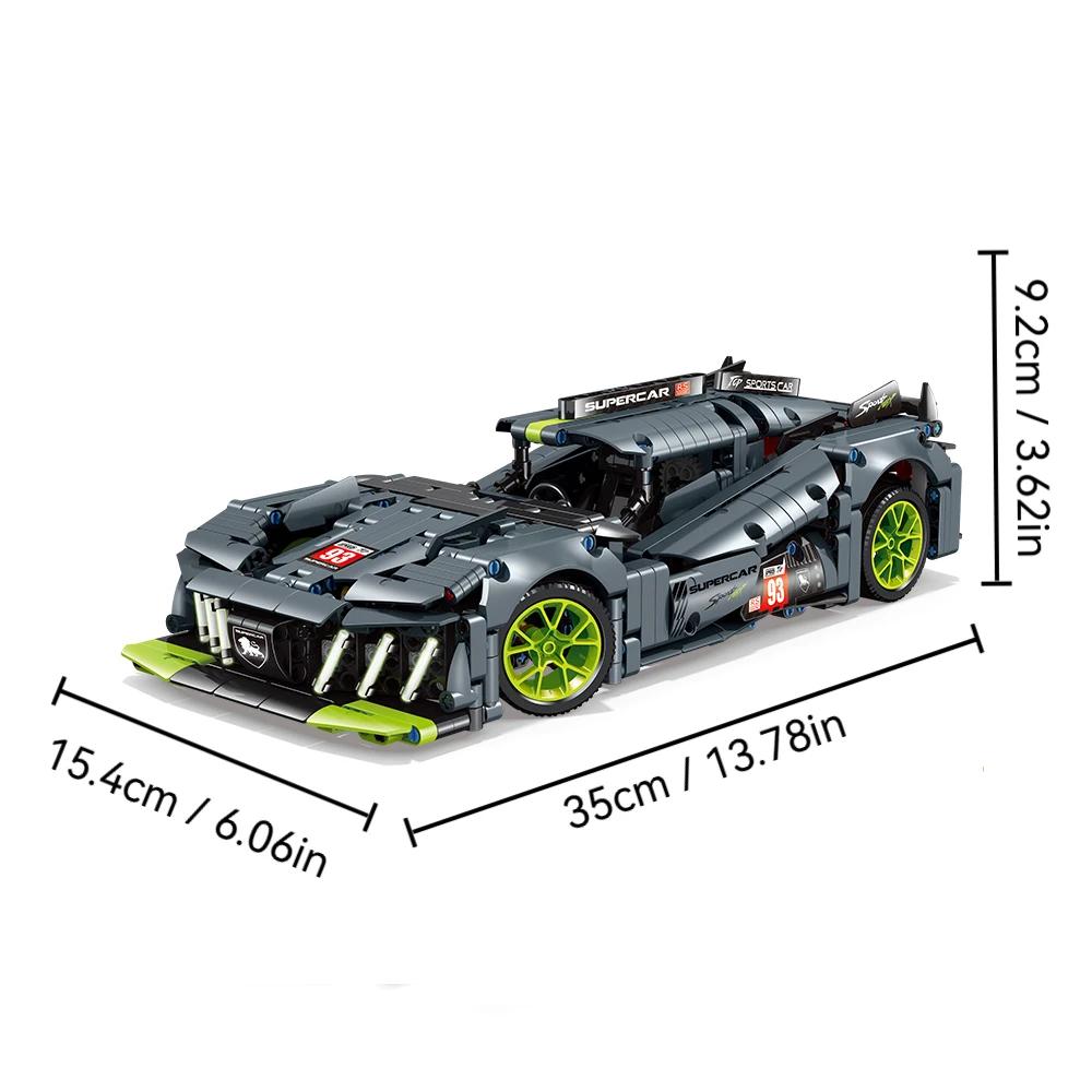 Нетоксичный Moc Технический 1:14 гоночных автомобилей Знаменитый 9X8 Le Гибридный гиперкар Набор строительных блоков Супер гоночный автомобиль Кирпичики Игрушки Для детей Подарки
