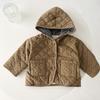 Children's Cotton-padded Coat 2024 Winter Infant Baby Polka Dot Corduroy Thickened Hooded Cardigan Cotton-padded Jacket