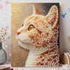Набор для рисования жемчугом DIY Элегантный портрет кошки Безрамный Искусство из сверкающих бусин Холст Креативный декор для дома Поделка для начинающих