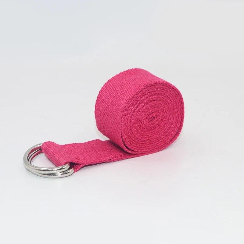 1Pc Yoga Strap For Yoga Pilates Ballet Dance With Adjustable D-Ring Buckle Cotton Yoga Belt For Fitness Daily Stretching
