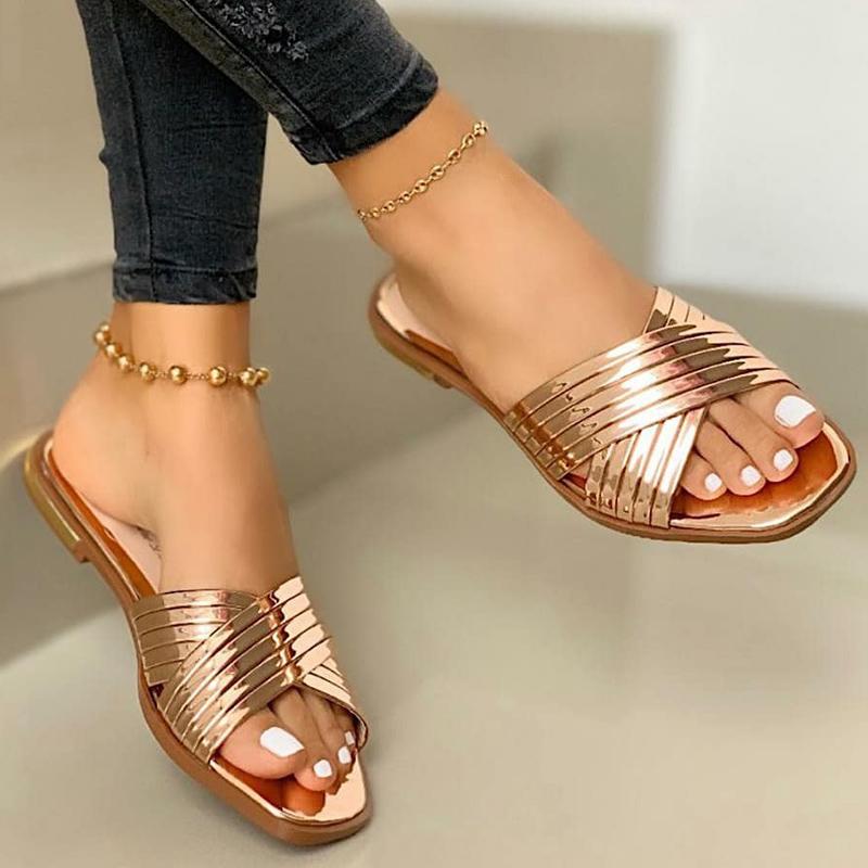 Модные женские сандалии 2024 новые плоские сандалии летняя обувь для женщин пляжная обувь Sandalias Mujer домашние тапочки для улицы летняя обувь