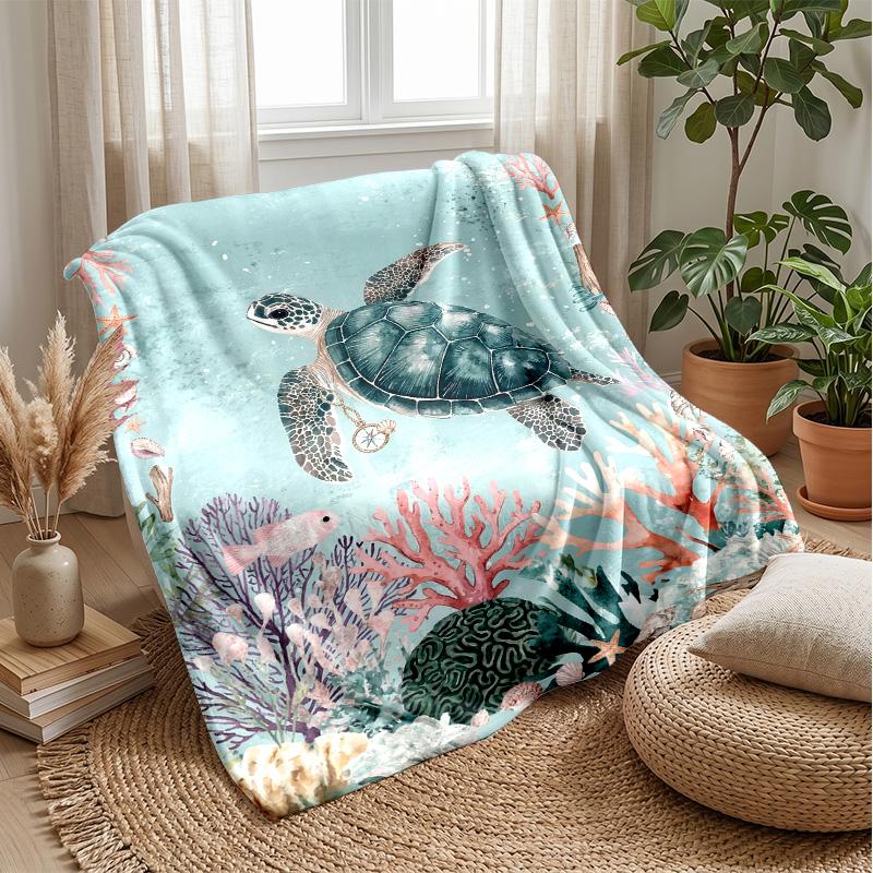 Ocean Life Adventure 51 Theme blanket Lightweight Warm Flannel Blanket Decorative Throw Blanket for Home Decoration