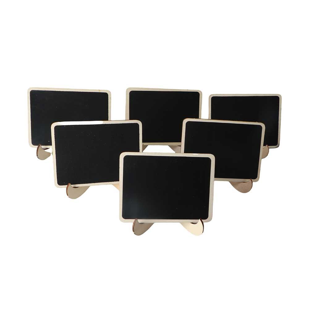 Home Office Wooden Cute Mini Rectangular Blackboard Notice Board Chalkboard With Stand
