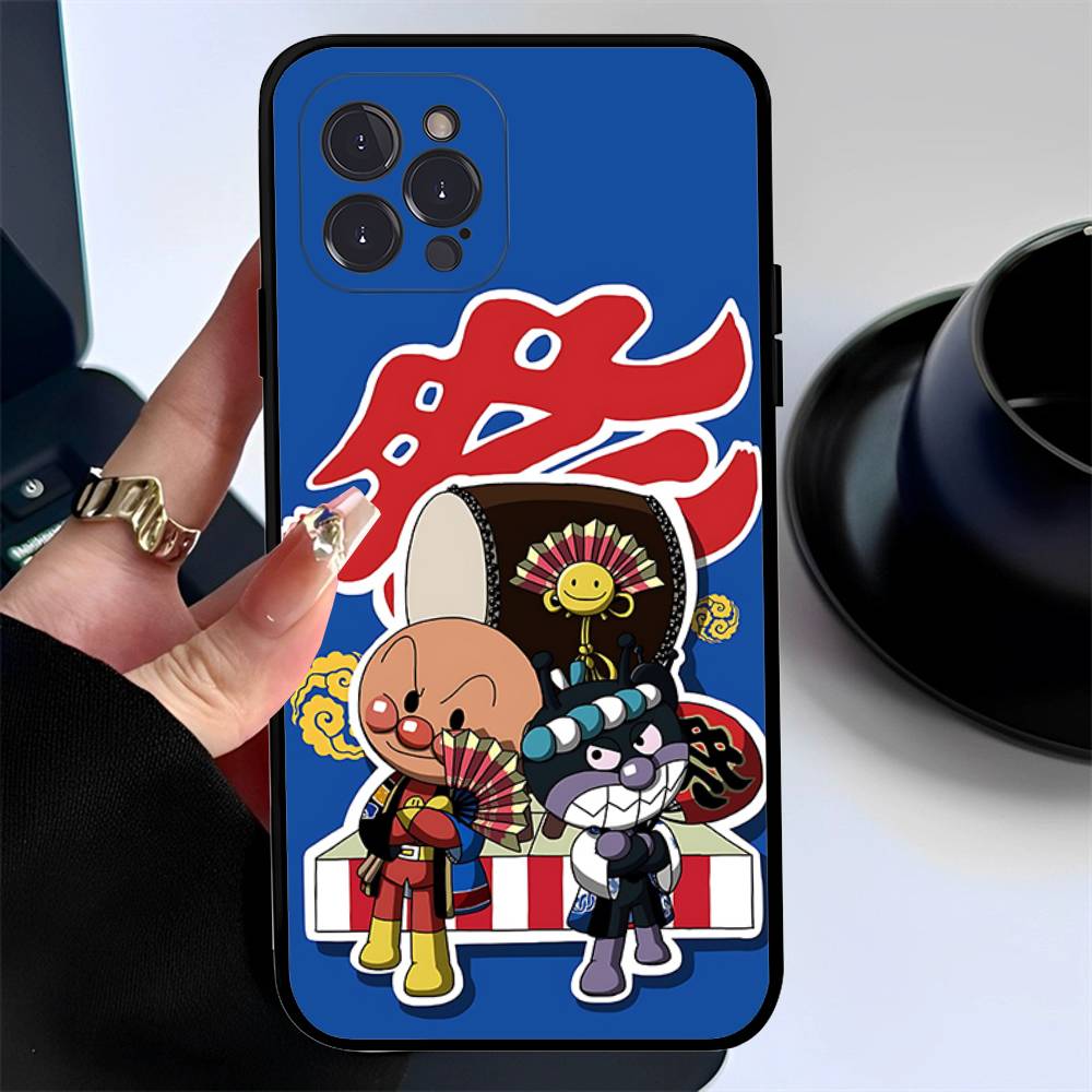 C-Дети A-Анпанман Чехол для телефона Для iPhone 17 16 15 14 13 12 11 Pro Max Plus Черный Чехол