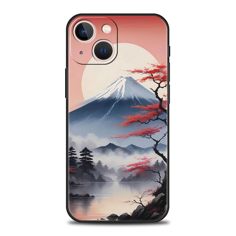 Япония Гора Фудзи Картина Цветение сакуры Чехол для телефона Для iPhone 17 16 15 Pro Max 11 12 13 14 7 8 Plus SE 2020 X XR XS Чехол Мягкий