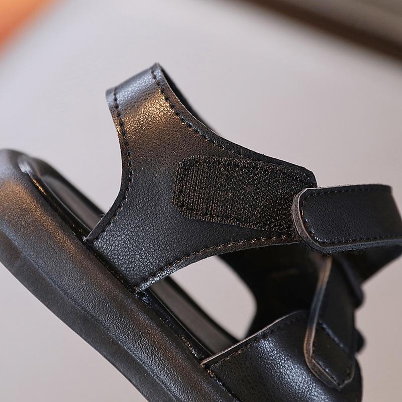 Детские летние удобные простые повседневные уличные универсальные ретро однотонные нескользящие пляжные туфли с мягкой подошвой для маленьких мальчиков и девочек, сандалии, обувь