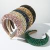 Luxury Heavy Industry Full Diamond Hair Hoop Baroque Velvet Sponge Hair Accessories Women Shining Party Hairband Hair Band Hoop