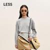 LESSLESS Весна 2026 Хлопковая футболка с длинным рукавом и круглым вырезом