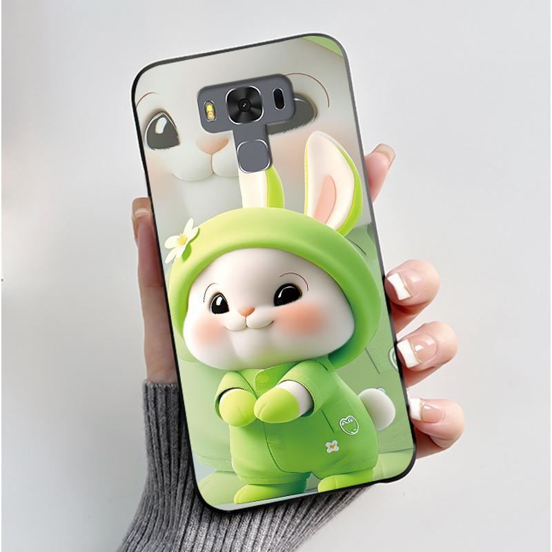 Для ASUS Zenfone 3 Max ZC553KL X00DDB X00DDA X00DD Чехол Роскошный Милый Кролик Любовь Смешной Черный Мягкий ТПУ Силикон Матовая Задняя Крышка