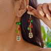 Рождественская елка Снежинка Подарочная коробка Колокольчик Хрустальные бусины Серьги с бахромой Праздничные серьги-подвески Украшения Подарки для вечеринки Для женщин Мужчин