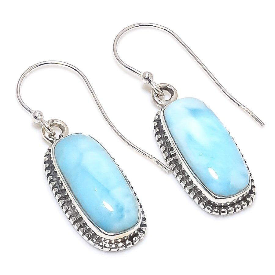 Серьга Natural Republic с ларимаром, из стерлингового серебра 925 пробы, 1,50 дюйма T4b66