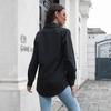 GMXIA Женские модные повседневные однотонные блузки и рубашки-поло с длинным рукавом с принтом
