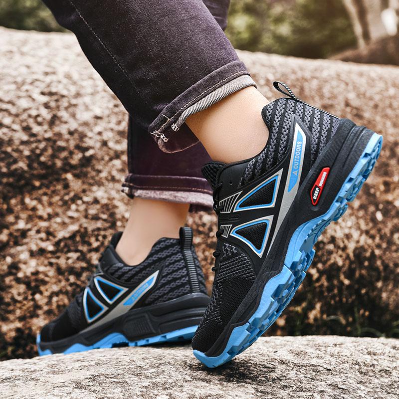 Мужские уличные походные ботинки Внедорожные Нескользящие Защита от ударов Дышащие Высококачественные Мужские ботинки Без шнуровки Повседневные Велосипедные туфли 47