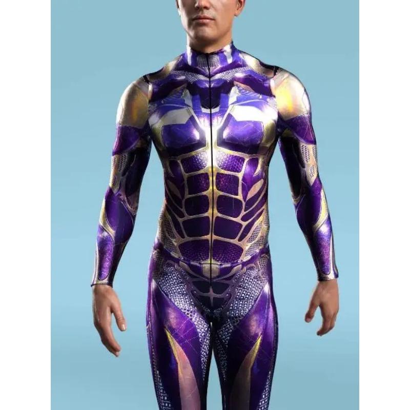 Футуристический комбинезон с механической броней, крутой боец, боди для косплея, костюм в стиле стимпанк, вечерние представления на Хэллоуин, мужской костюм зентай