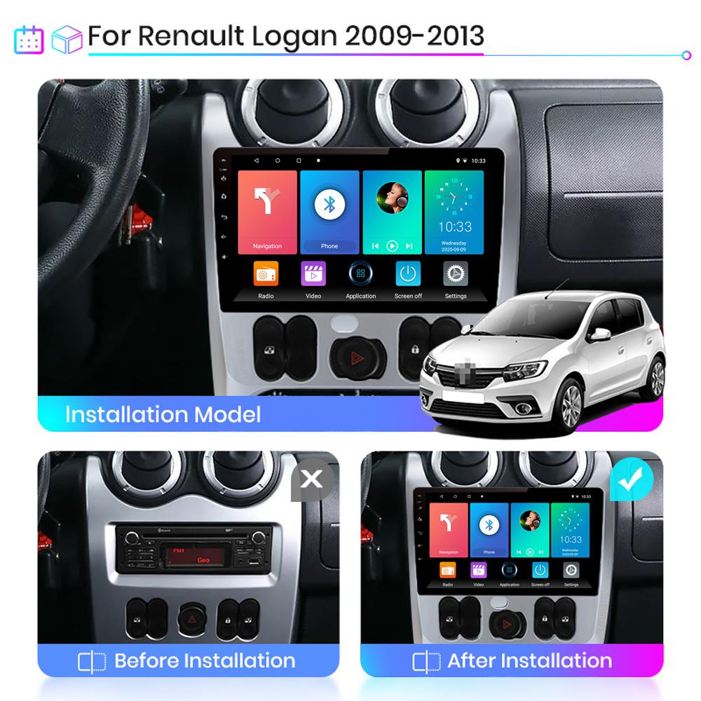 Для Renault Logan Sandero 2009-2015, для Dacia Duster 2010-2017, GPS-навигация, Android, автомобильное радио, видеостереоплеер, RDS с Carplay 2 + 32 ГБ