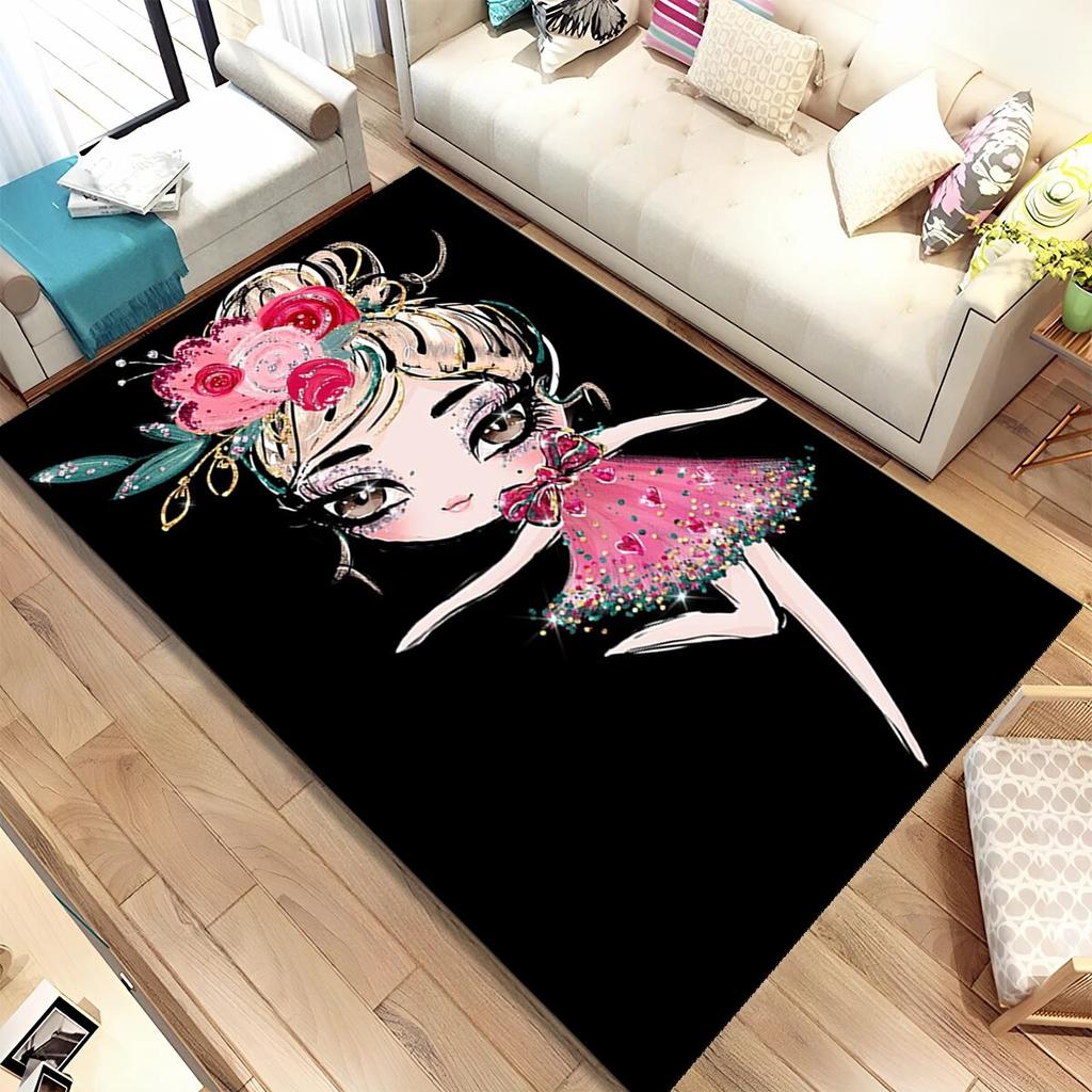 Милый коврик для балета, балерины, феи, мультяшный коврик, ковер для дома, гостиной, спальни, дивана, коврик для двери, детский нескользящий коврик