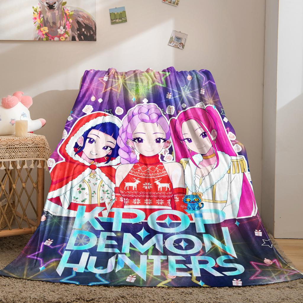 K-Pop Охотники на демонов Huntrix Одеяла Качество Зима Мягкое Теплое Плед Одеяло Девочки Мальчики Подарки Одеяла для дивана кровати Рождественские подарки