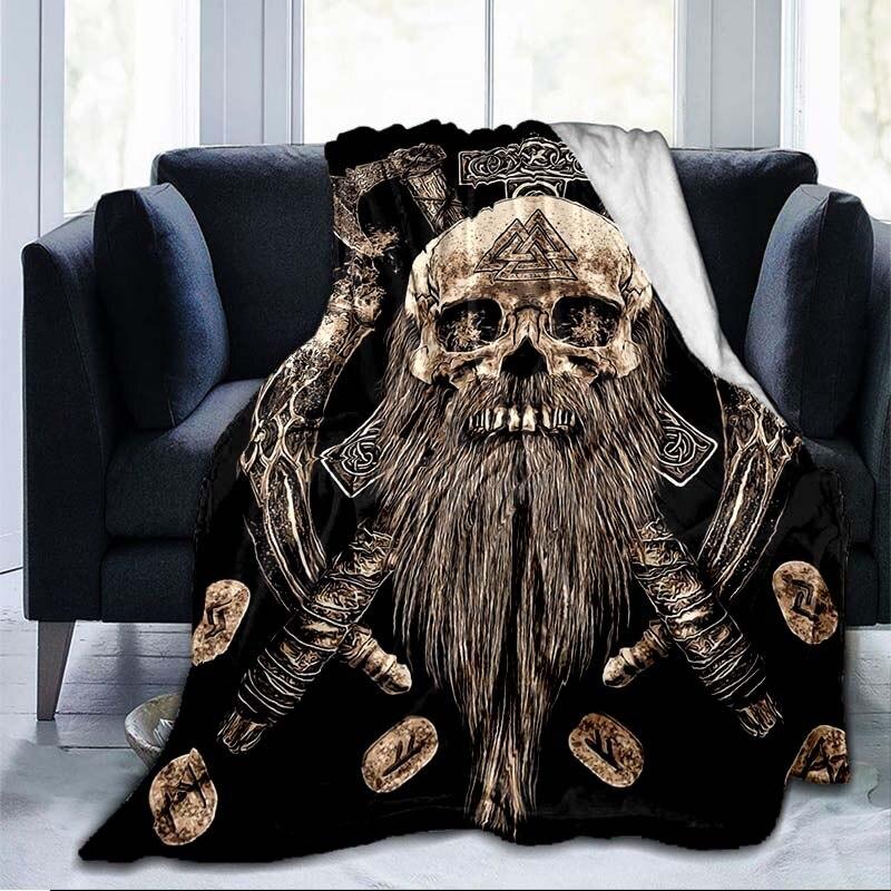 Викинги, древние скандинавские руны, топоры, 3D мягкое одеяло, легкое фланелевое одеяло