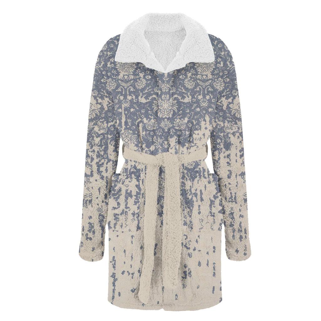 Женский теплый халат с длинными рукавами на осень и зиму, домашняя одежда, рождественская плюшевая пижама, халат