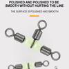 Connector Rolling Triple Fishing Connector Luminous Beads Solid Ring Fishing Tackle Fishing Swivel