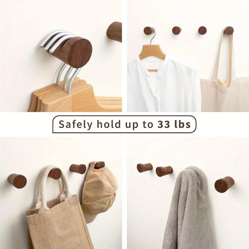 1/6 Vintage Walnut Clothes Hook, Suitable for Hanging Hats, Valentine's Day Gift, Multifunctional Wall Decoration