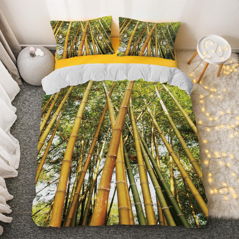 Комплект постельного белья из бамбука Green Nature Plant King Size, полиэстеровое одеяло с наволочкой для детей, мальчиков и девочек